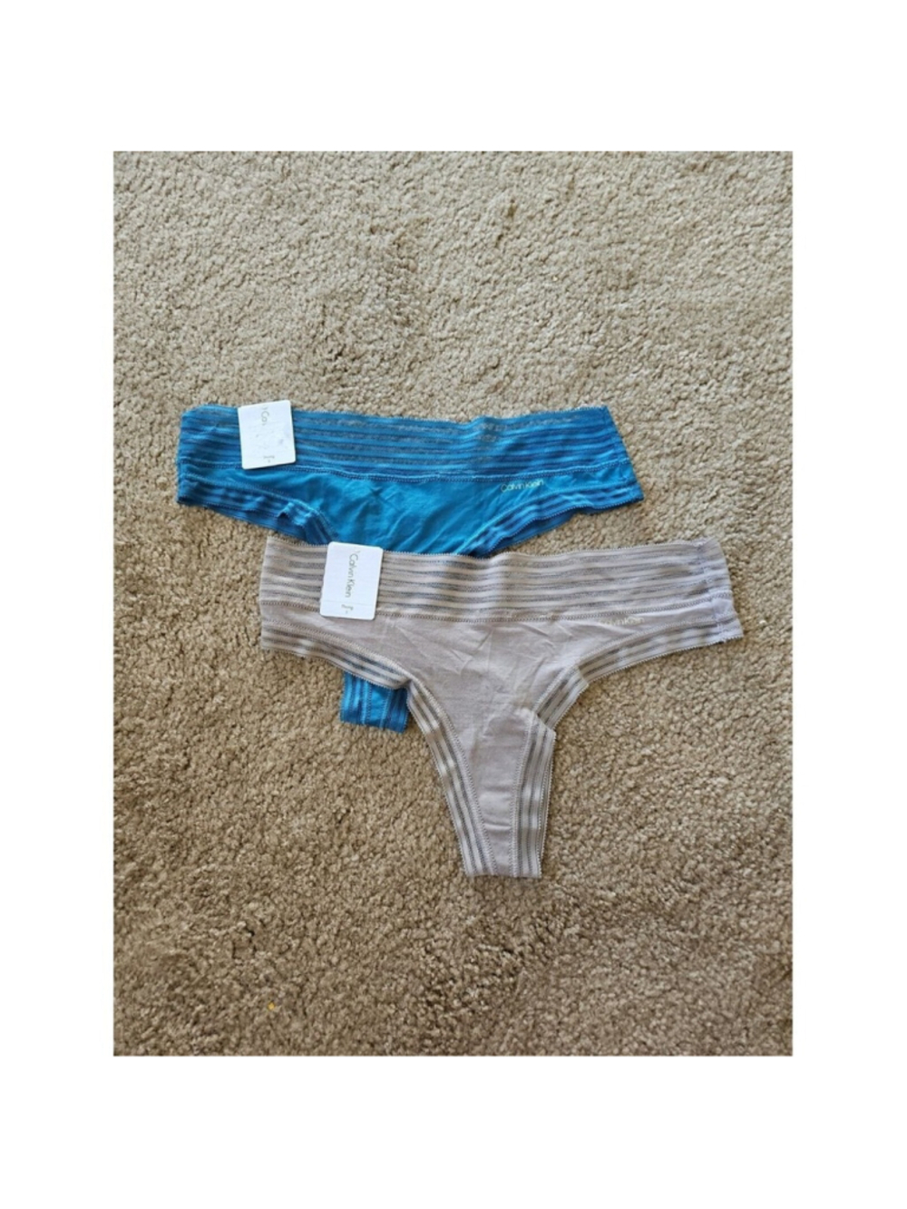Calvin Klein Modal Thong Small Gray Teal New